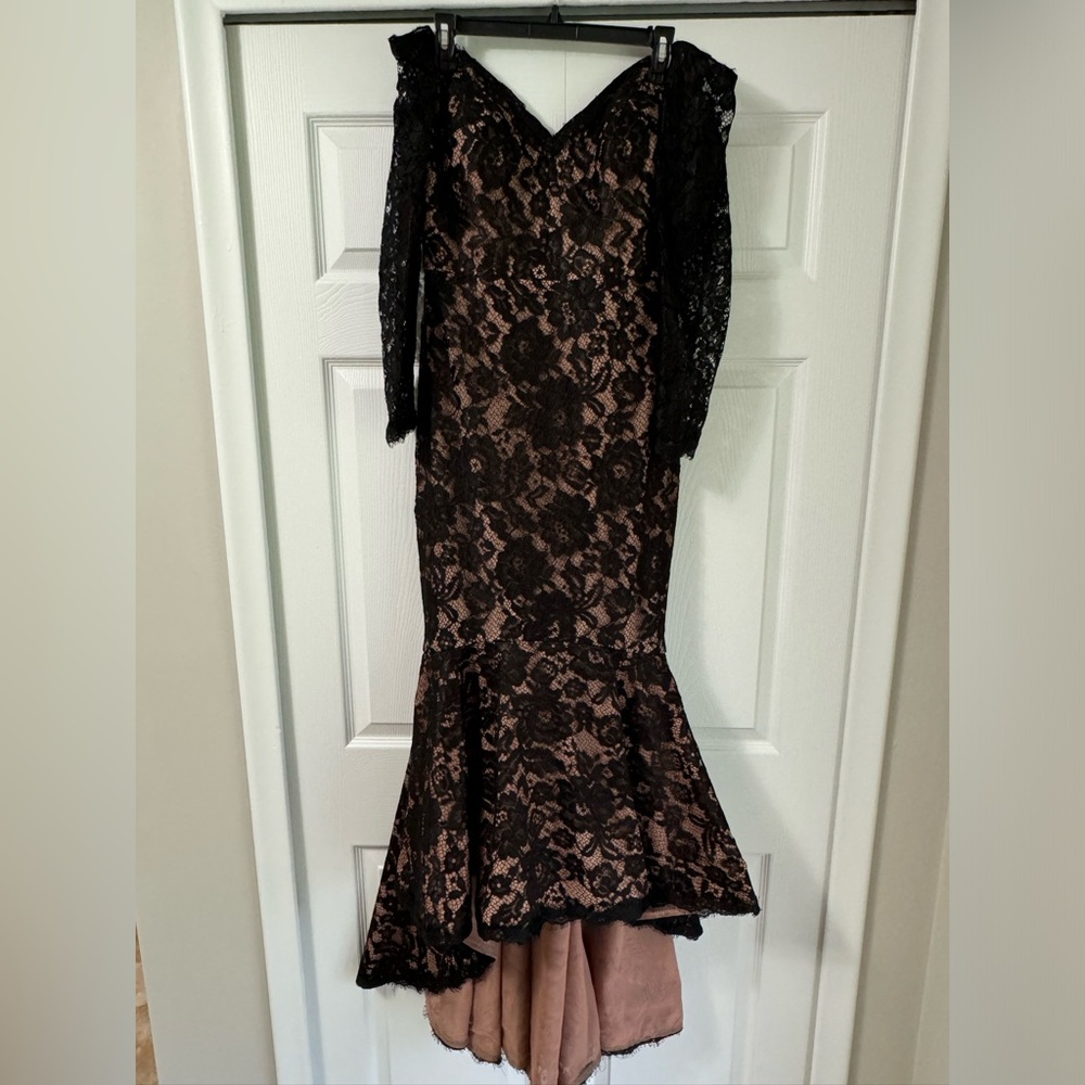 Portia & Scarlett black lace high low dress